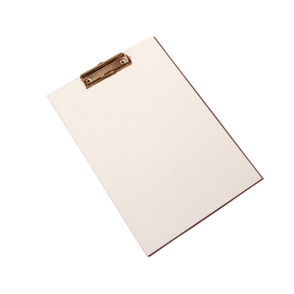 Prancheta Office A4 Ofício ou Meio Ofício Branca ou Cru com Clip de Metal Jumbo