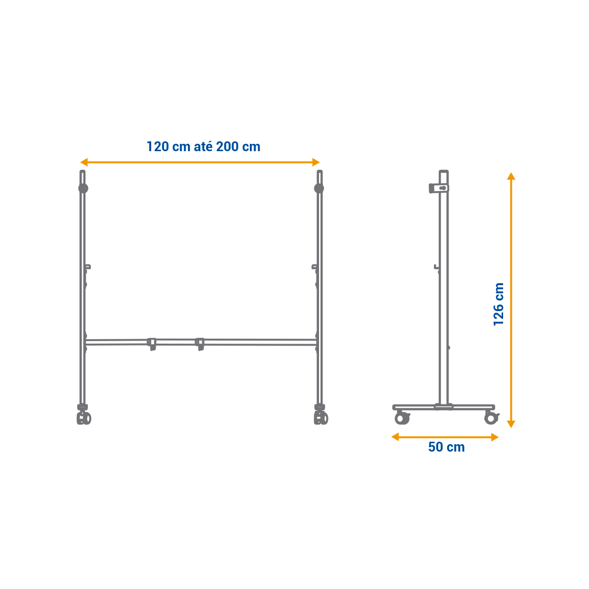 Suporte de Metal Móvel para Quadros e Lousas com Rodízio