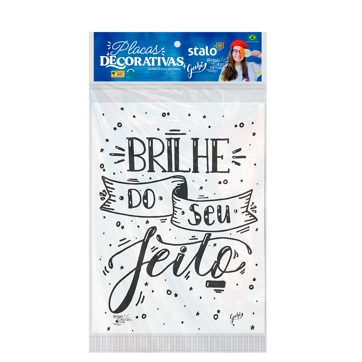 Placa Decorativa Frase Motivacional Brilhe do Seu Jeito