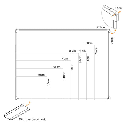 Quadro Branco UV MDF revestido Alumínio SOFT