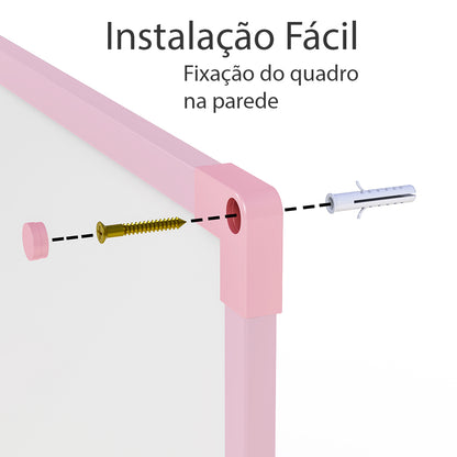 Quadro Branco UV MDF revestido Rosa SOFT