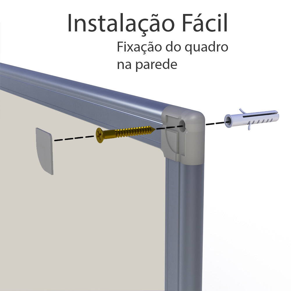 Quadro Branco Porcelana Alumínio A MDF 6 mm