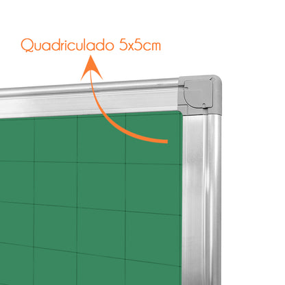 Quadro Verde Fórmica Quadriculada Alumínio A.