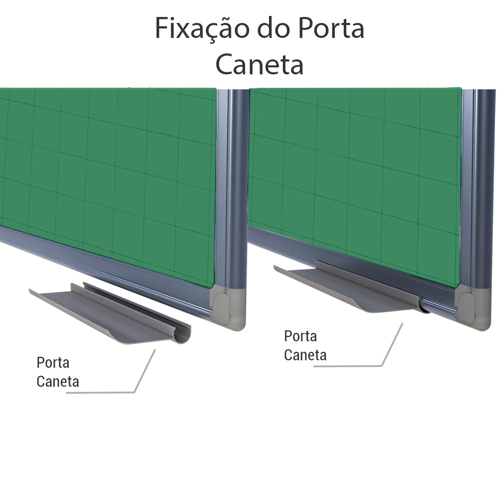 Quadro Verde Fórmica Quadriculada Alumínio A.