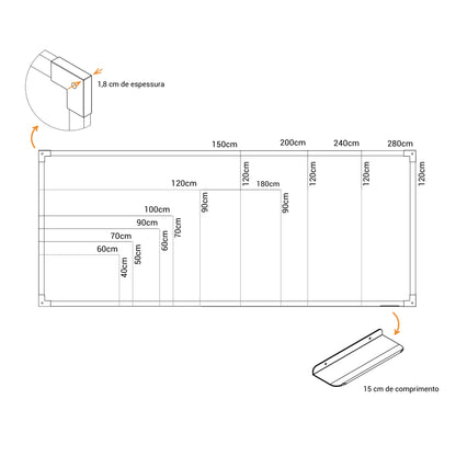 Quadro de Aviso Cortiça MDF revestido Alumínio SOFT PRIME