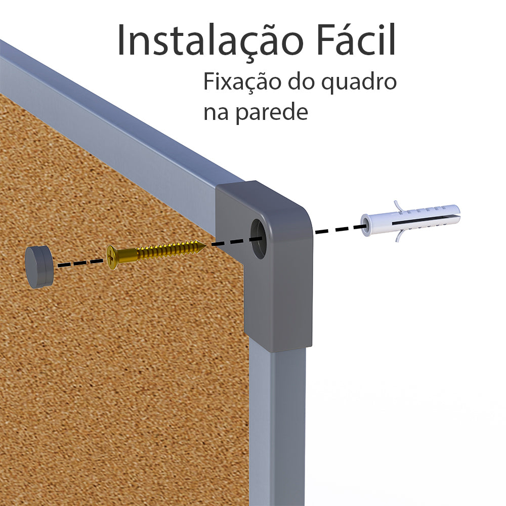 Quadro de Aviso Cortiça MDF revestido Alumínio SOFT