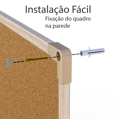 Quadro de Aviso de Cortiça MDF revestido Carvalho SOFT