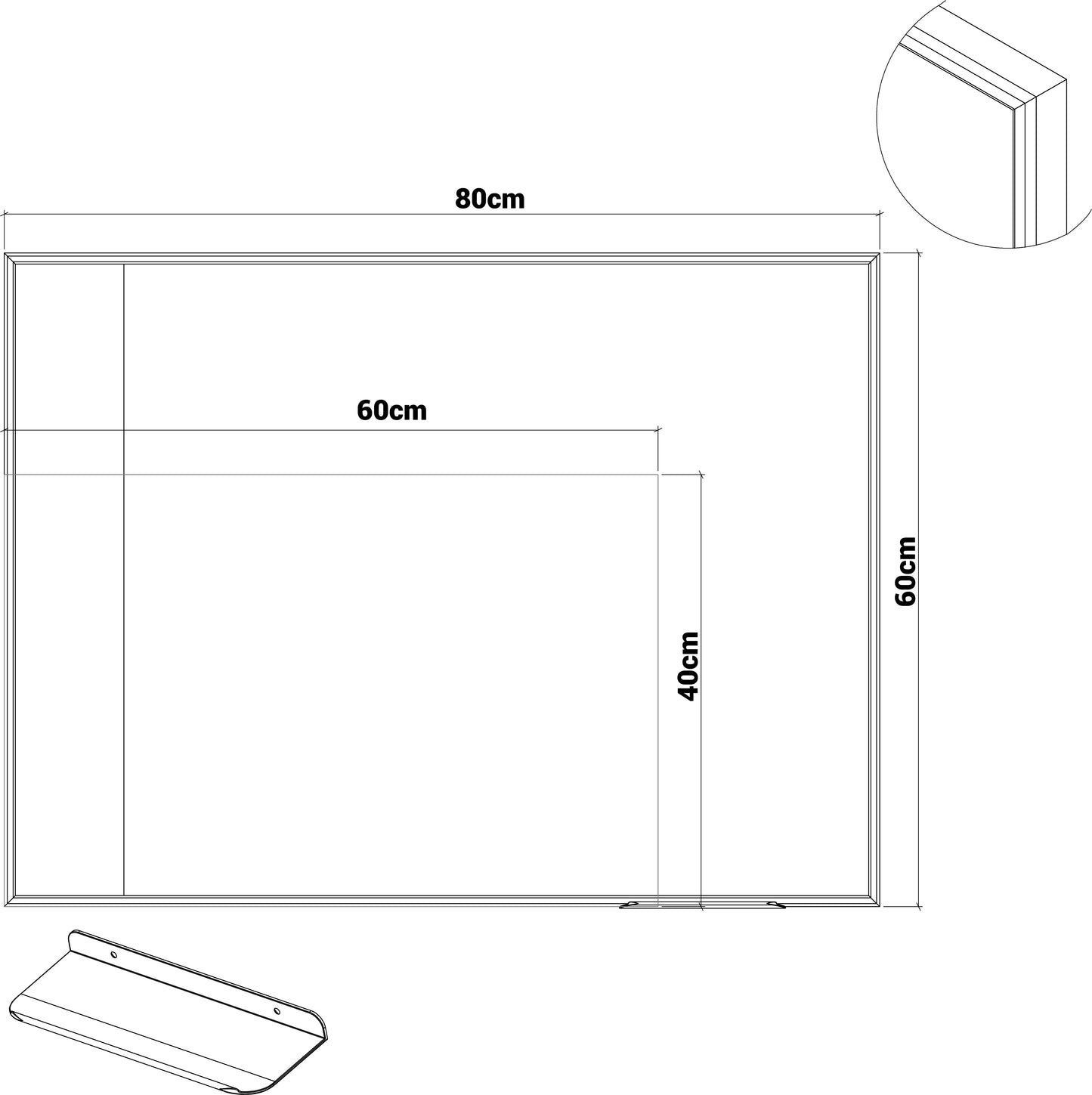 Quadro de Aviso Cortiça MDF revestido Branco FIT