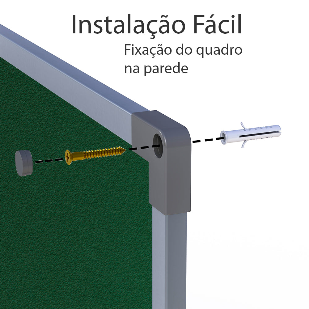 Quadro de Aviso Feltro MDF revestido Alumínio SOFT