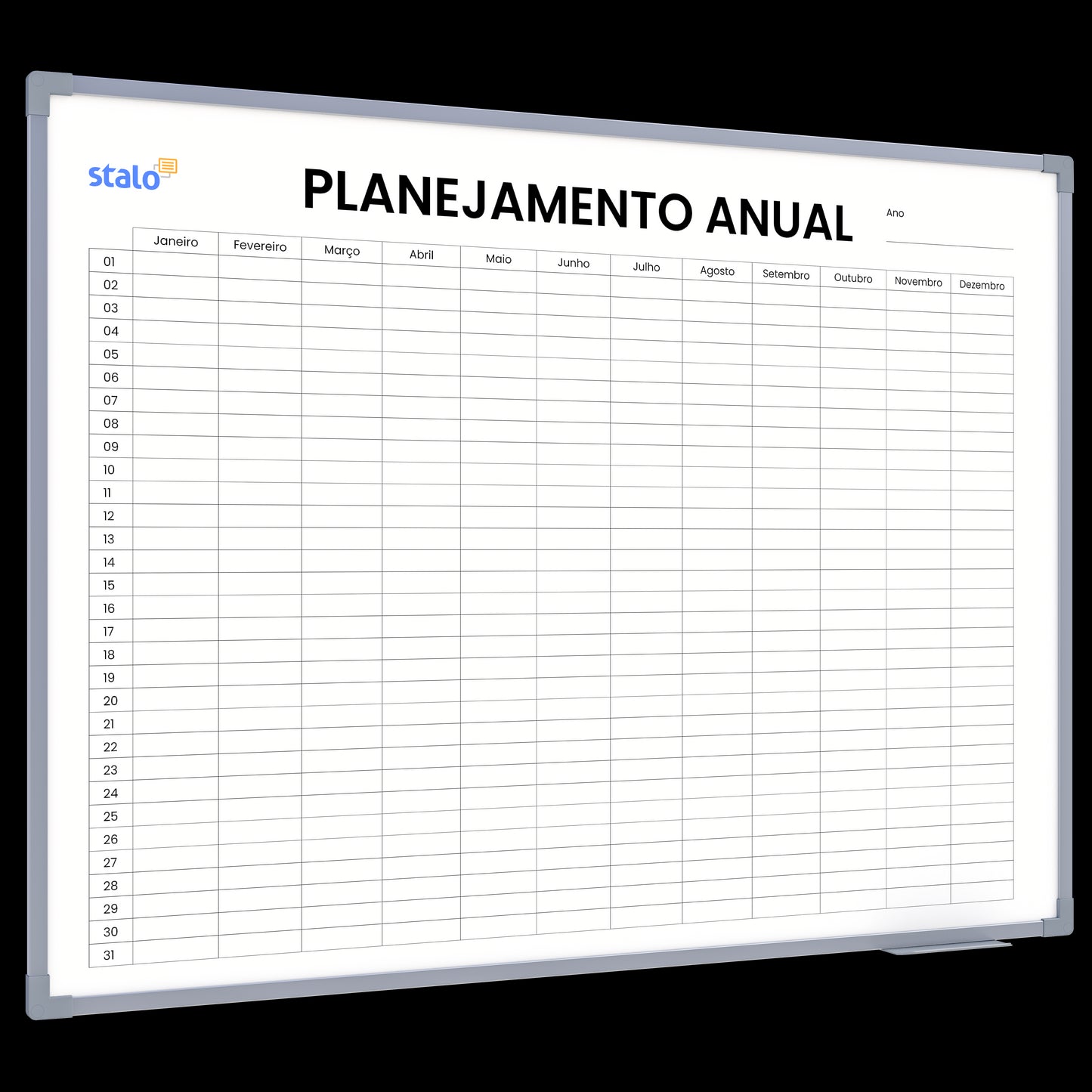 Planner Planejamento Anual MDF revestido alumínio SOFT