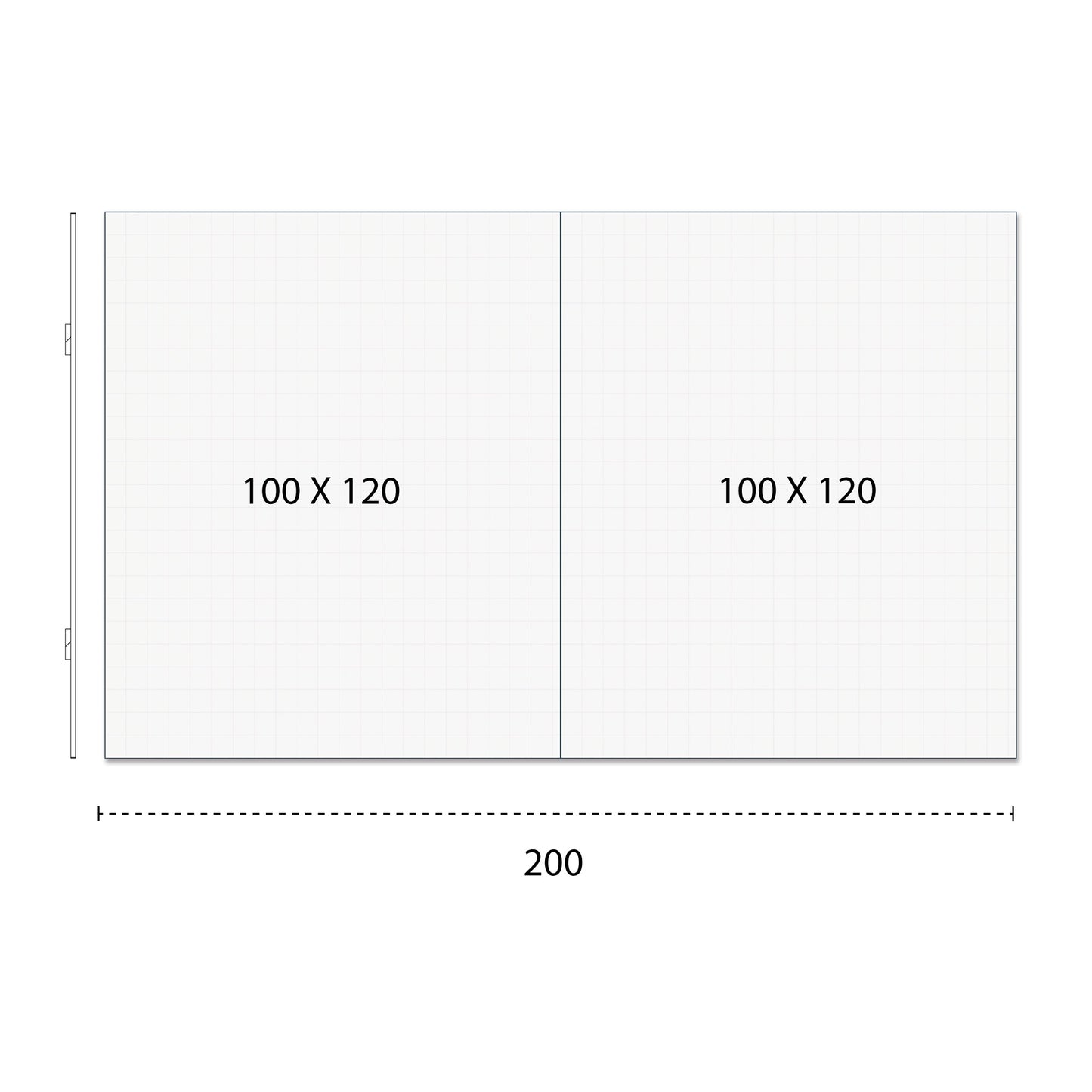 Quadro Branco UV Quadriculada Modular 120 x 150 CM