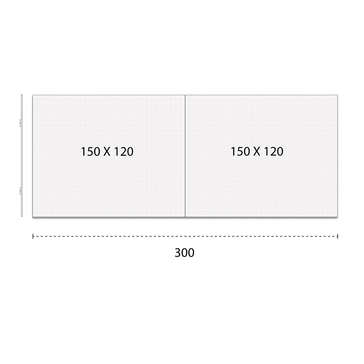 Quadro Branco UV Quadriculada Modular 120 x 150 CM