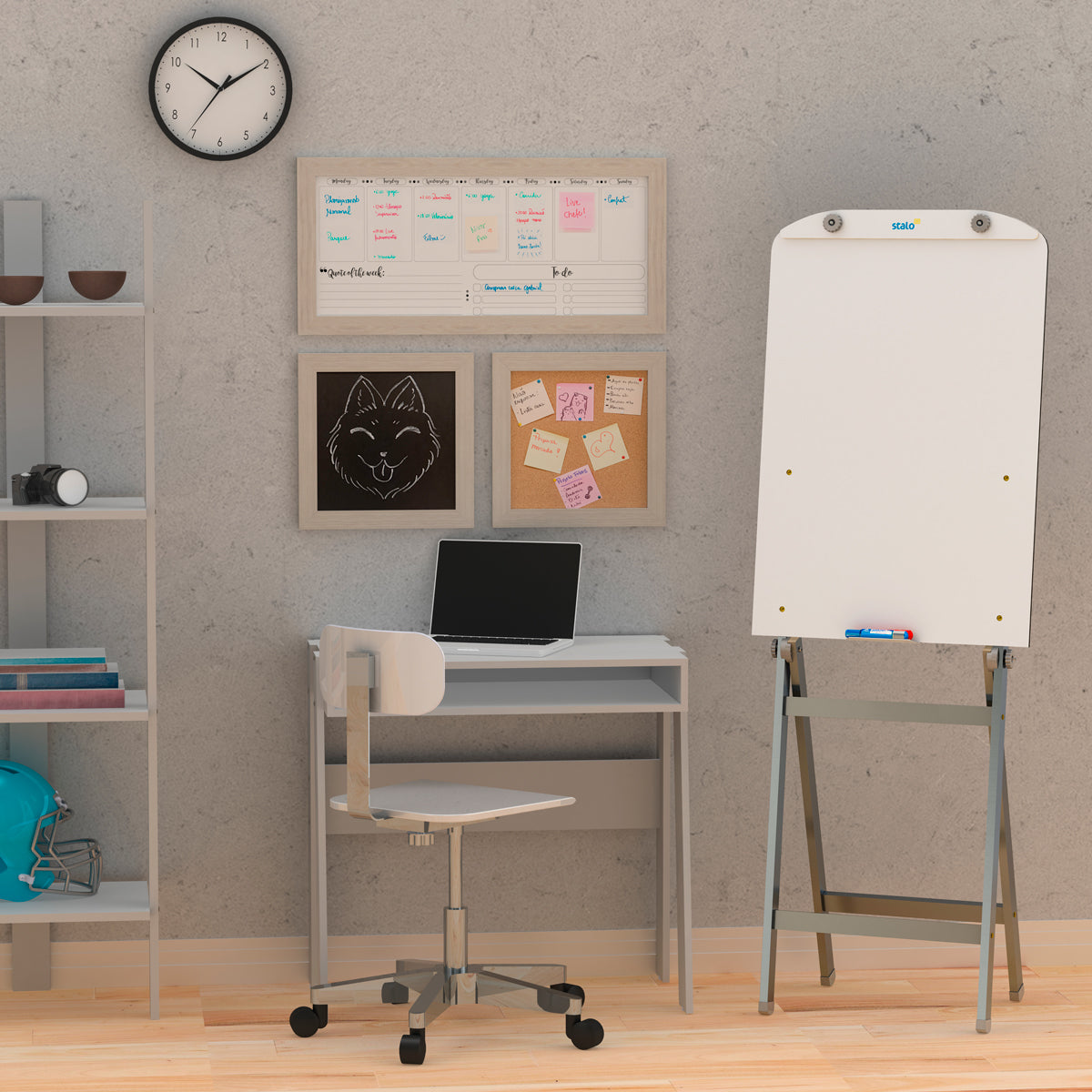 Flip Chart Lousa Quadro Branco Regulável Soft MDF Revestido