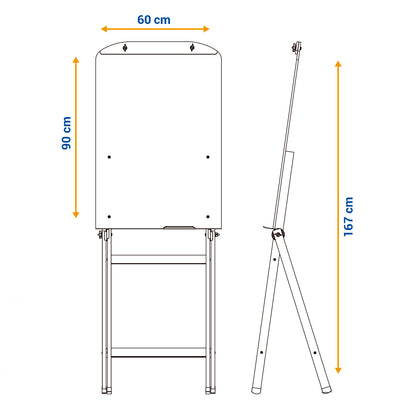 Flip Chart Lousa Quadro Branco Regulável Soft MDF Revestido