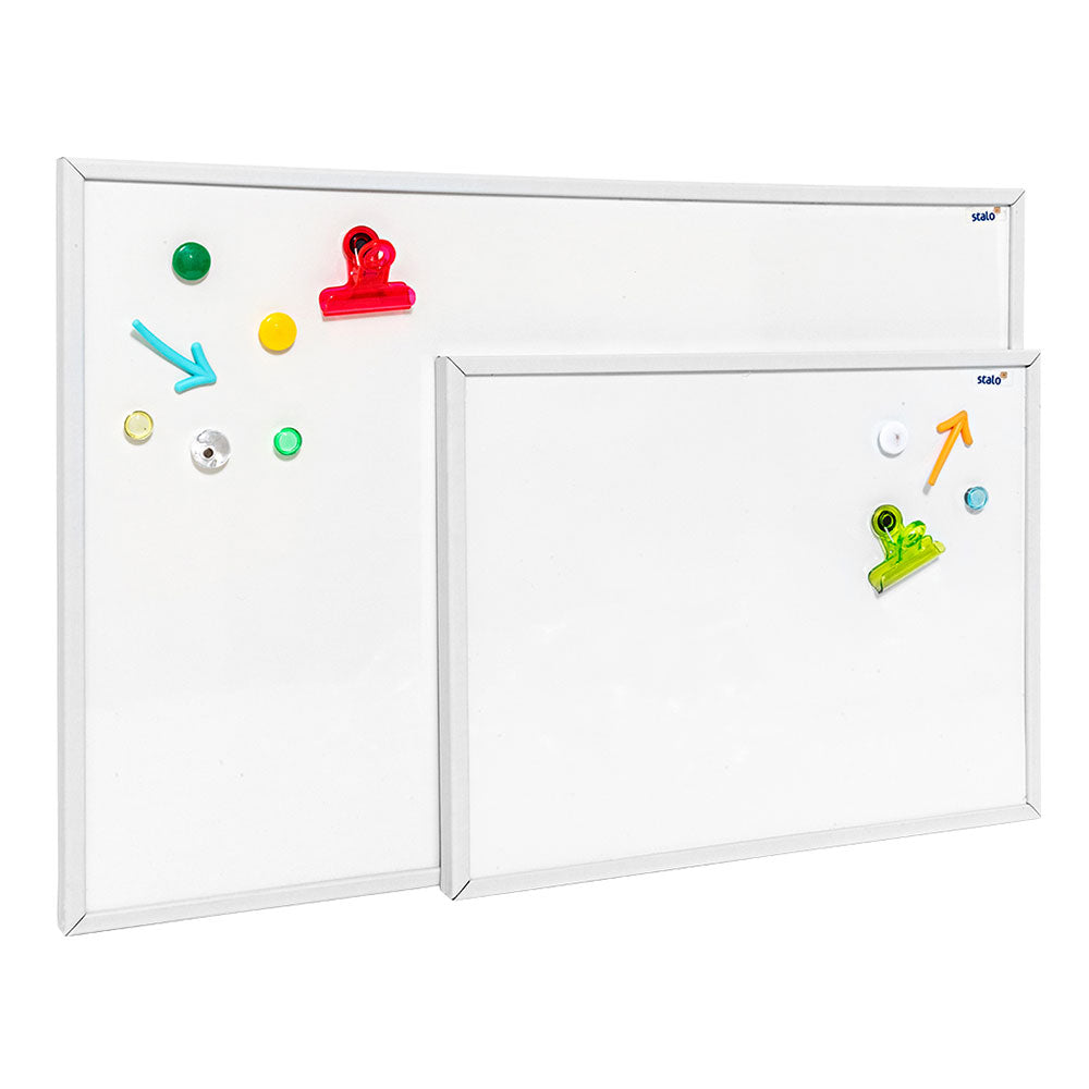 Lousa Quadro Branco Magnético Aço Galvanizado Moldura MDF Branco FIT