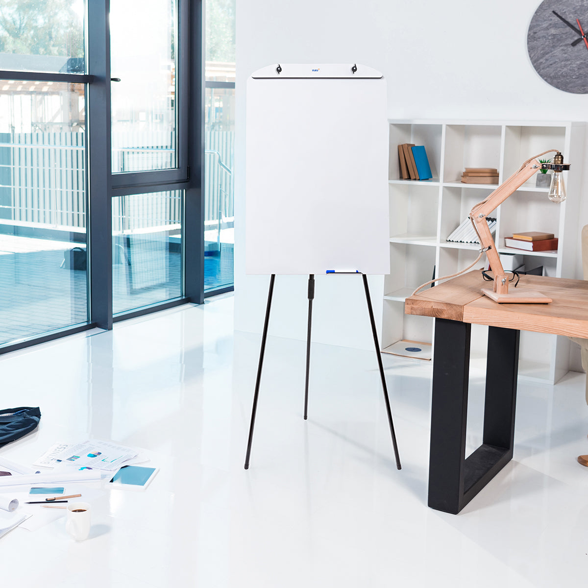 Flip Chart Lousa Quadro Branco Retrátil