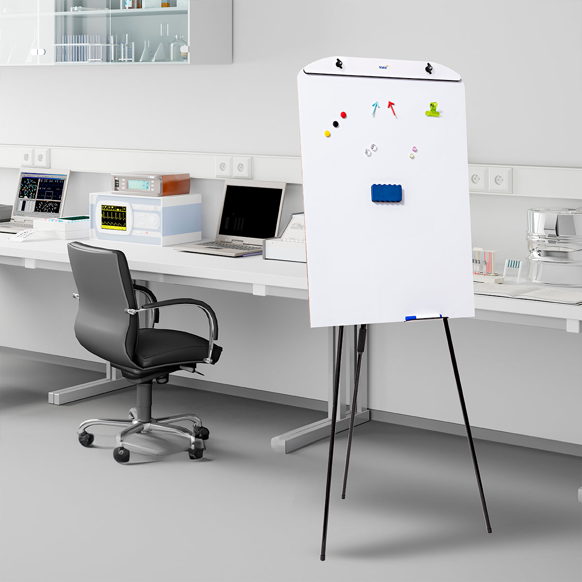 Flip Chart Lousa Quadro Branco Magnético Retrátil