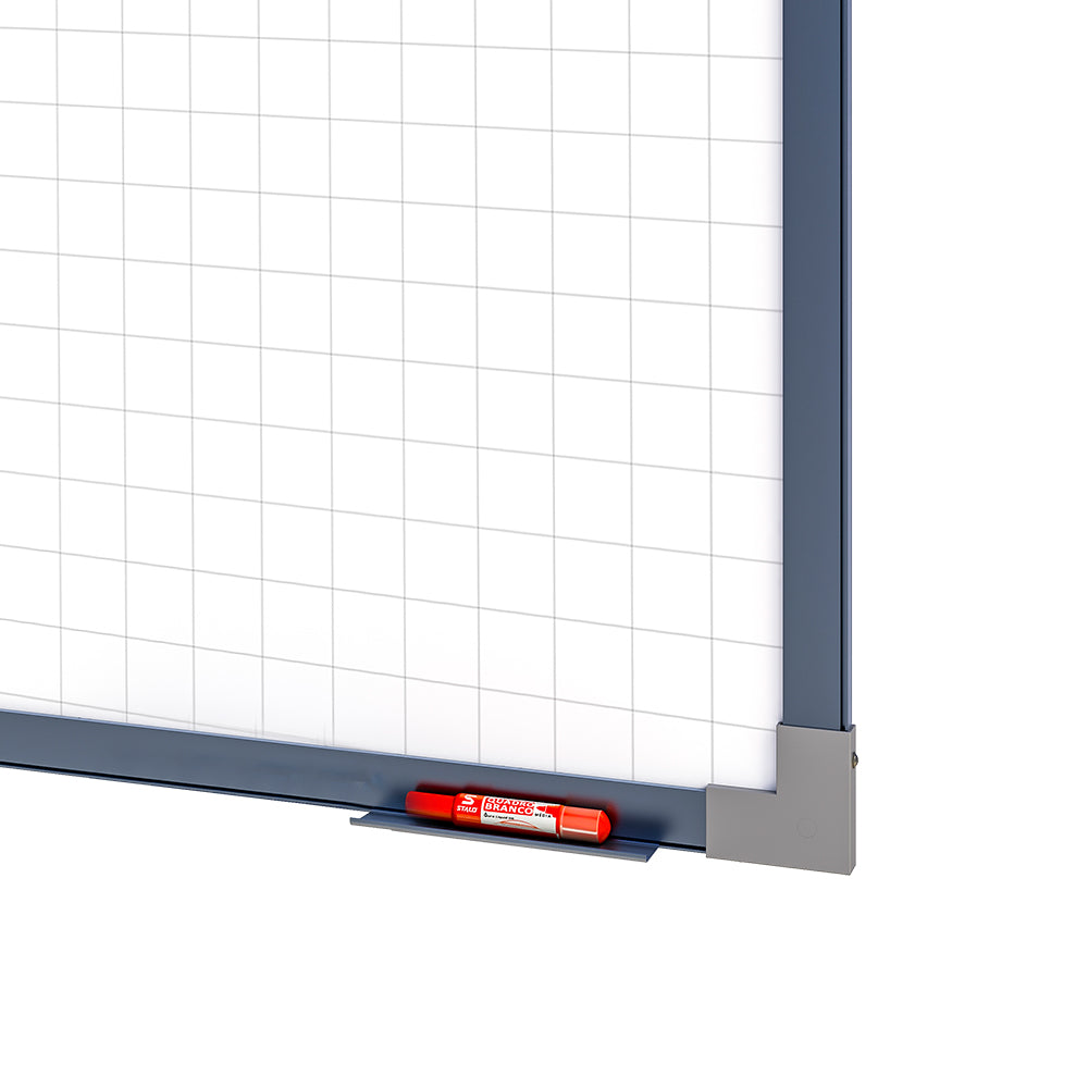 Lousa Quadro Branco Magnético Quadriculado Fórmica Moldura de Alumínio PRIME