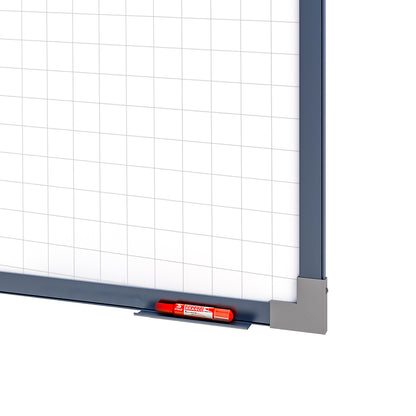 Lousa Quadro Branco Magnético Quadriculado Fórmica Moldura de Alumínio PRIME