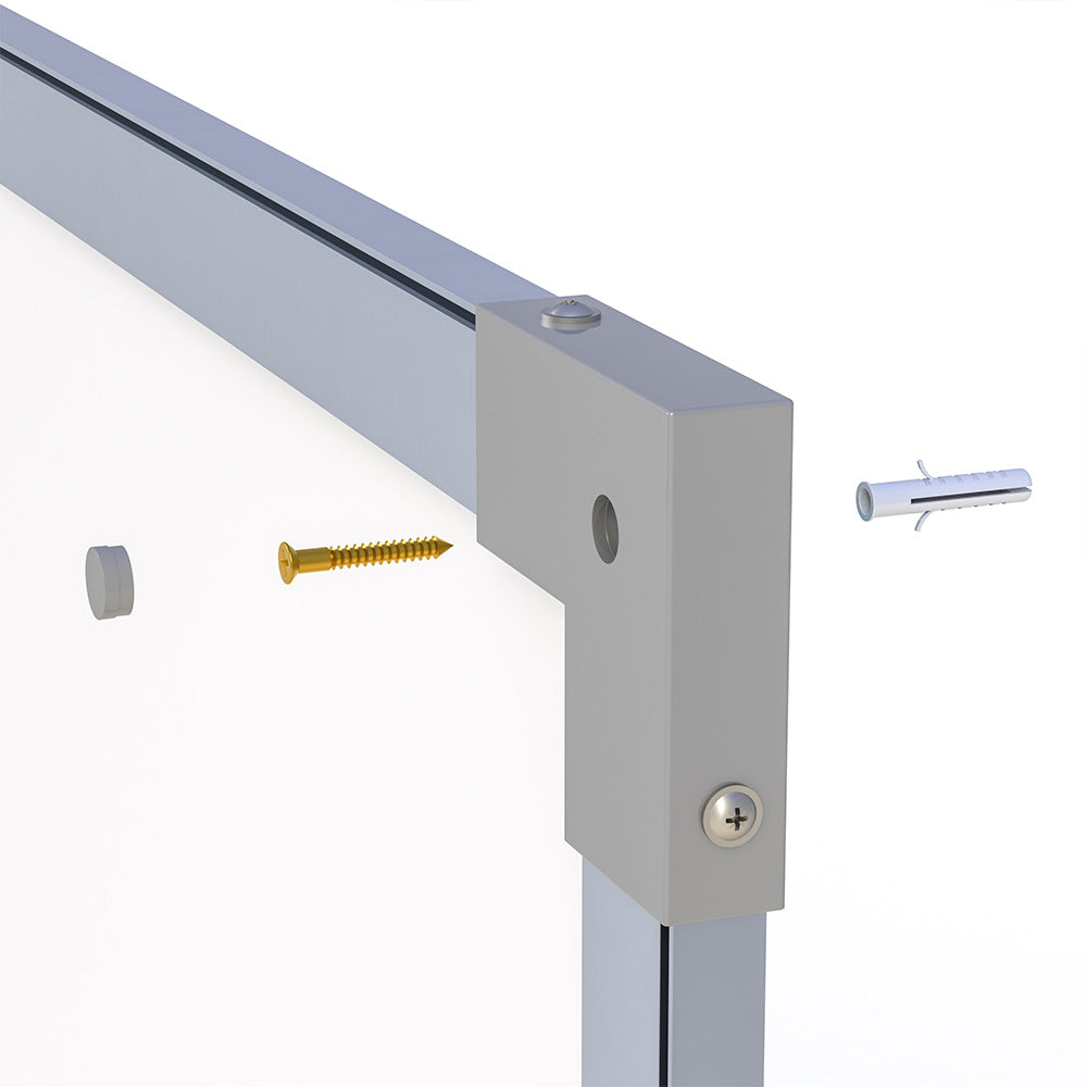 Lousa Quadro Branco Magnético Quadriculado Fórmica Moldura de Alumínio PRIME