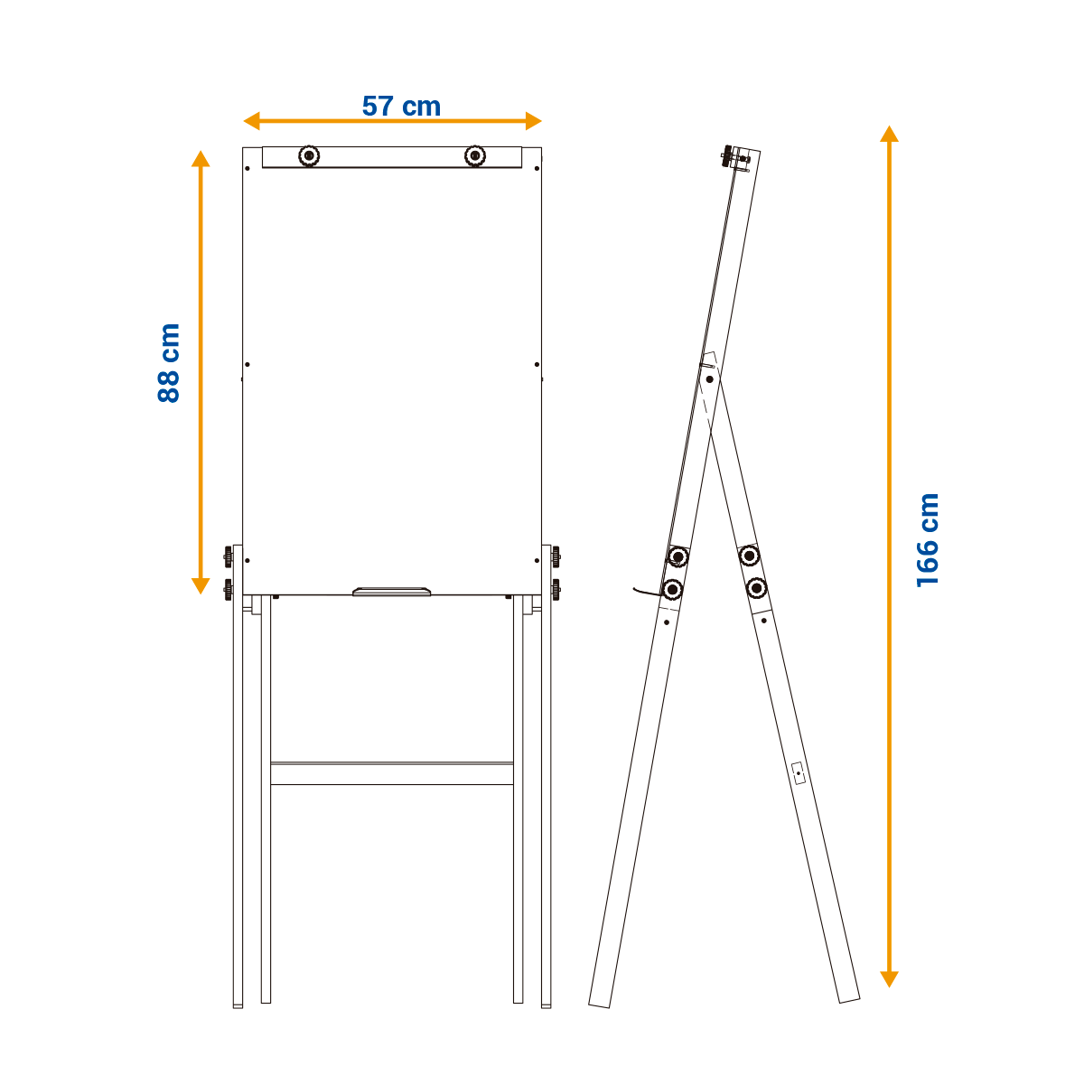 Flip Chart Lousa Quadro Branco Dobrável MDF Carvalho