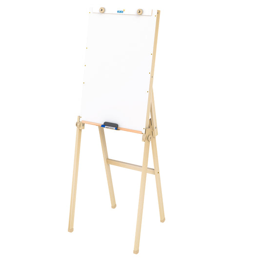 Flip Chart Lousa Quadro Branco Dobrável MDF Carvalho