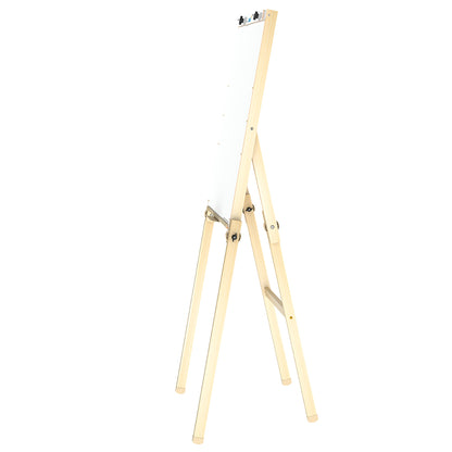 Flip Chart Lousa Quadro Branco Dobrável MDF Carvalho