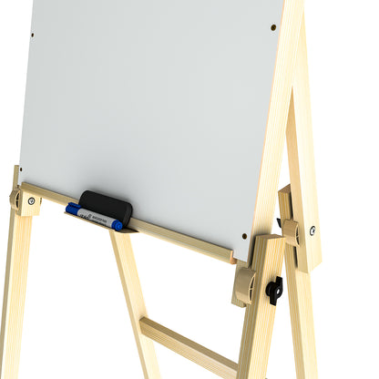Flip Chart Lousa Quadro Branco Dobrável MDF Carvalho