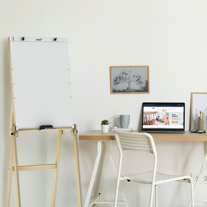 Flip Chart Lousa Quadro Branco Dobrável MDF Carvalho