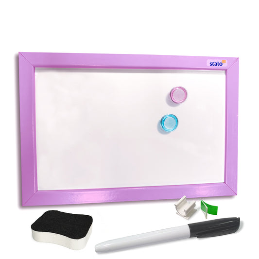 Mini Lousa Quadro Branco Magnético Aço Galvanizado Moldura MDF