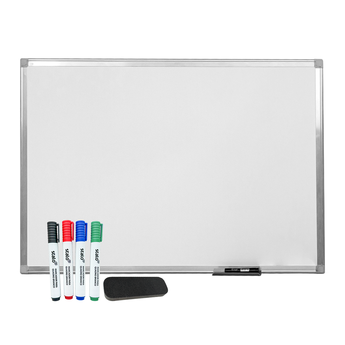 Lousa Quadro Branco UV MDF Moldura de Alumínio A + 4 Marcadores e 1 Apagador