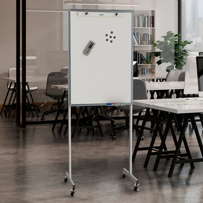 Flip Chart Lousa Quadro Branco Magnético com Rodízios