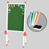 Lousinha Infantil Quadro Verde Cavalete Articulado + Giz Colorido e Apagador