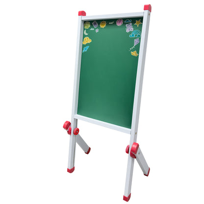 Lousa Quadro Verde Cavalete Infantil Articulado + Giz Colorido e Apagador
