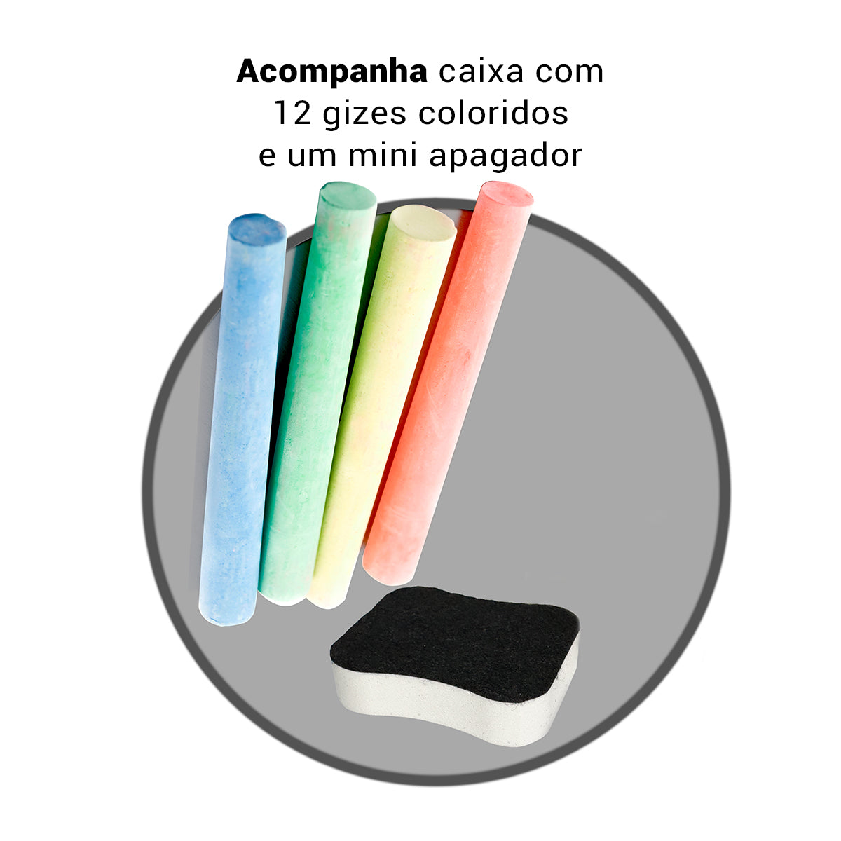 Lousa Quadro Verde Cavalete Infantil Articulado + Giz Colorido e Apagador