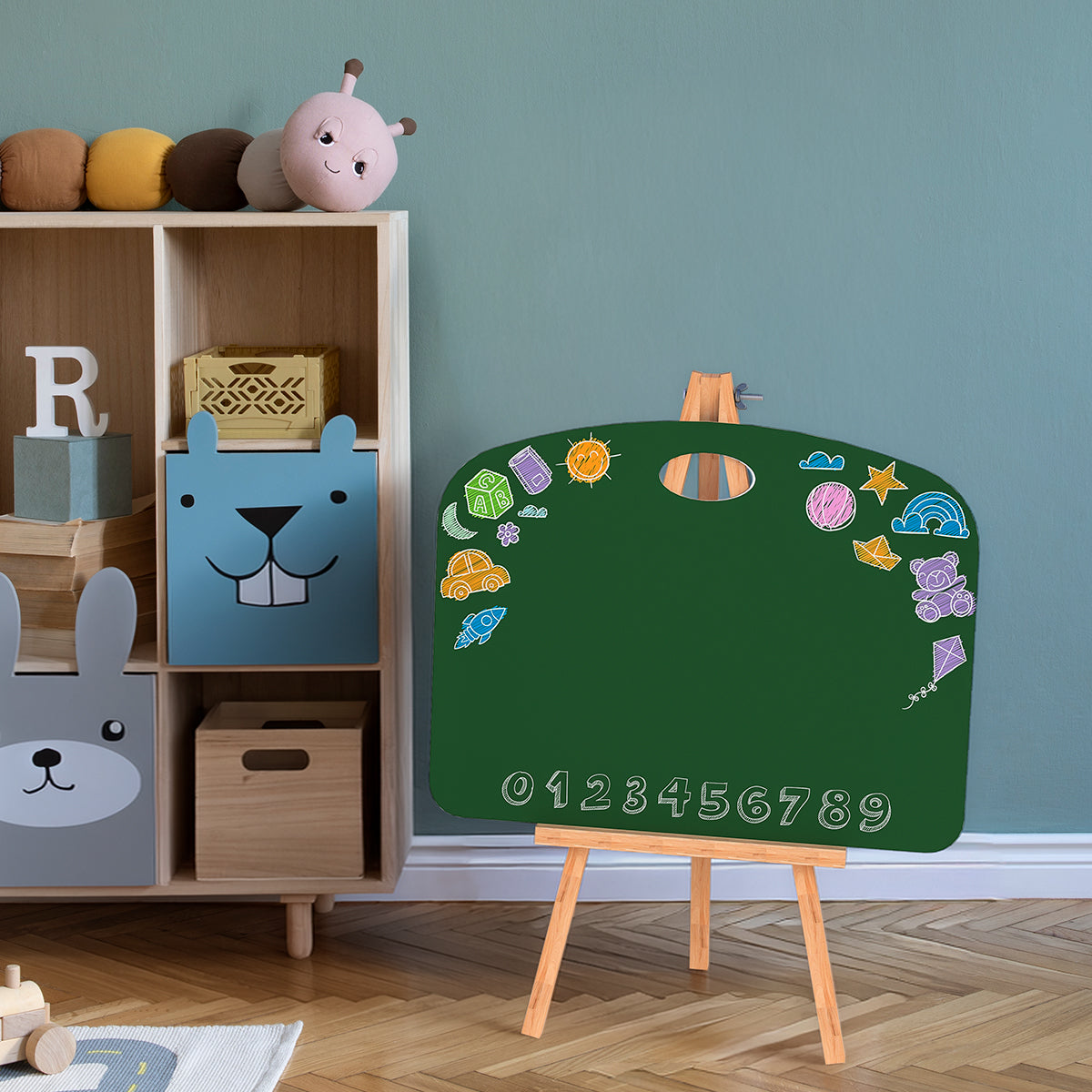 Lousa Quadro Verde Infantil com Cavalete + Giz Colorido e Apagador