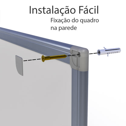 Lousa Quadro Branco Fórmica Moldura de Alumínio A 3 mm