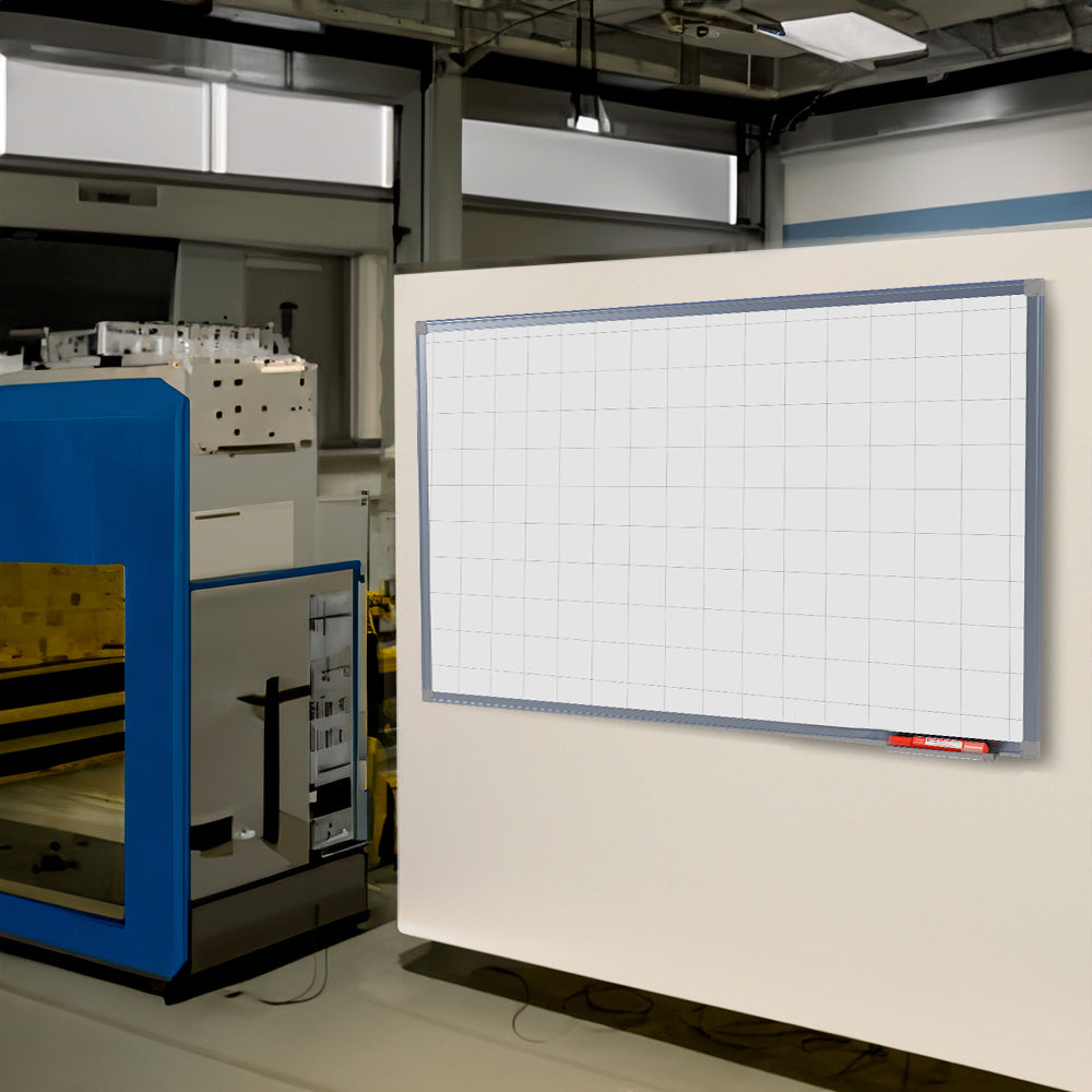 Lousa Quadro Branco Quadriculado Fórmica Moldura de Alumínio A 3 mm