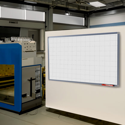 Lousa Quadro Branco Quadriculado Fórmica Moldura de Alumínio A 3 mm