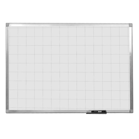 Lousa Quadro Branco Quadriculado Fórmica Moldura de Alumínio A 3 mm
