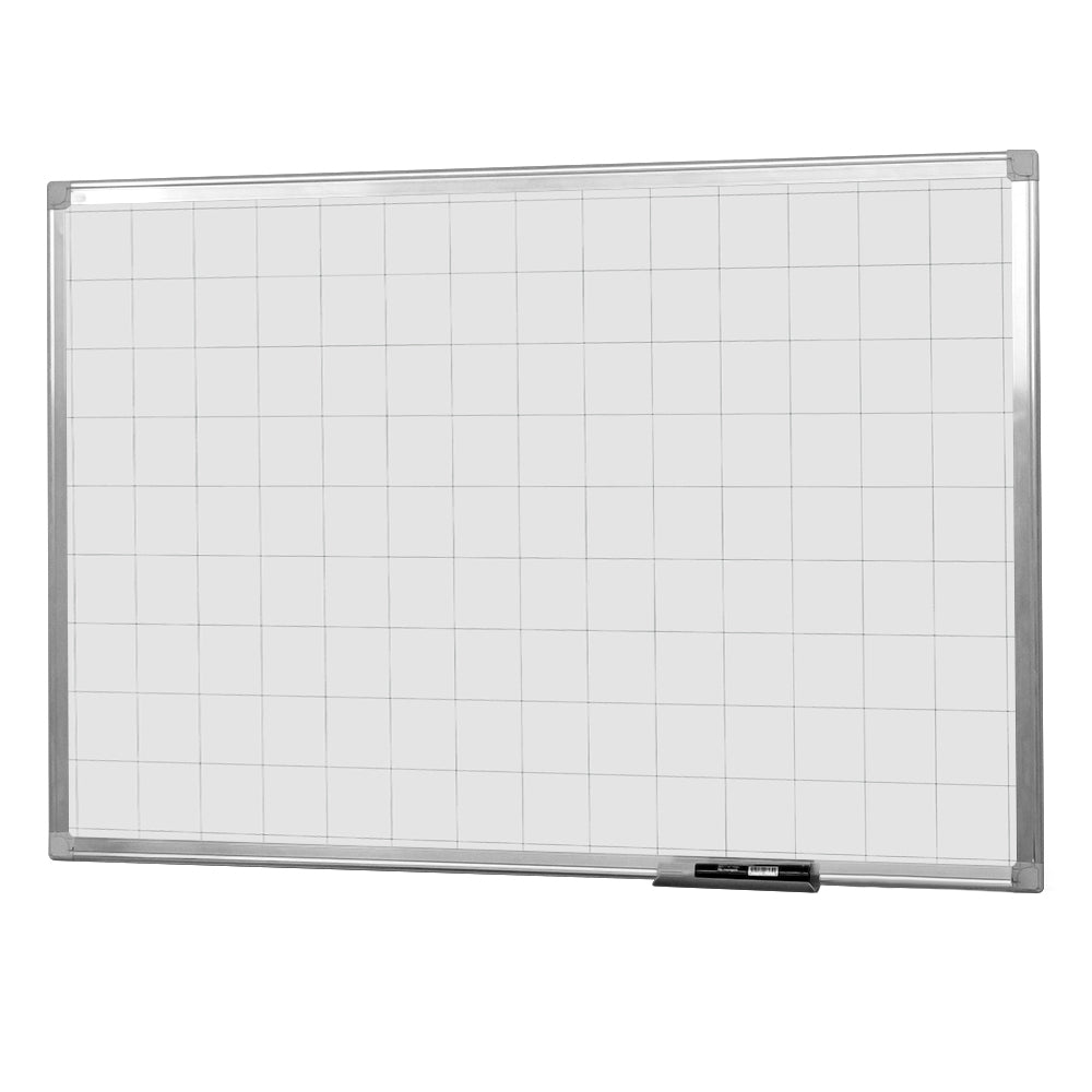 Lousa Quadro Branco Quadriculado Fórmica Moldura de Alumínio A 3 mm