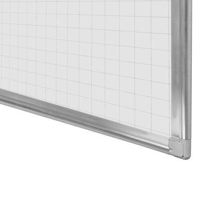 Lousa Quadro Branco Quadriculado Fórmica Moldura de Alumínio A 3 mm