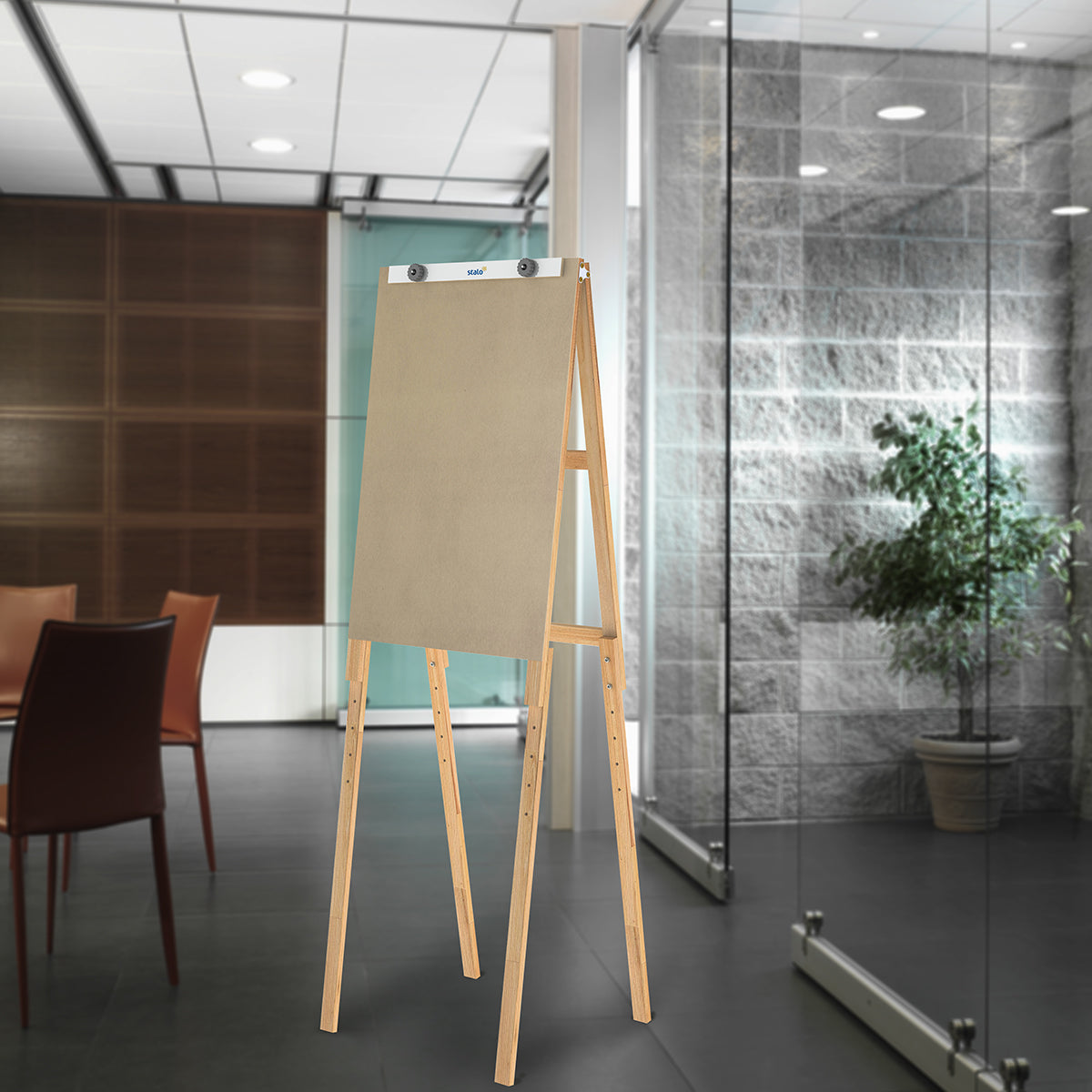 Flip Chart Marrom com Porta Bloco para Papel Compact Line