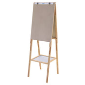 Flip Chart Lousa Quadro Branco Duplo Compact Line 2 em 1 MDF Carvalho