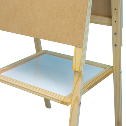 Flip Chart Lousa Quadro Branco Duplo Compact Line 2 em 1 MDF Carvalho