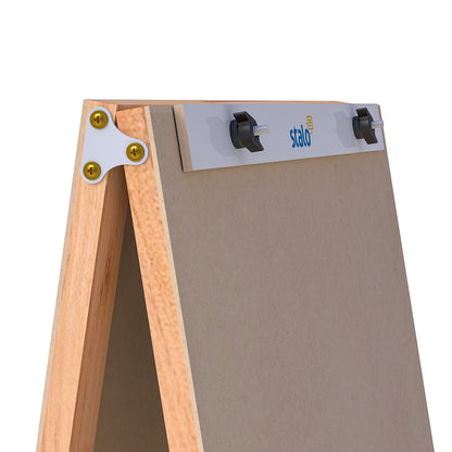 Flip Chart Lousa Quadro Branco Duplo Compact Line 2 em 1 MDF Carvalho