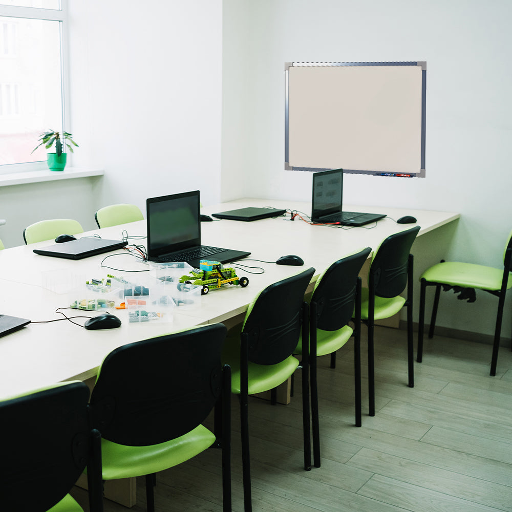 Lousa Quadro Branco de Porcelana Magnético Moldura de Alumínio PRIME