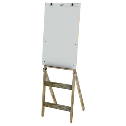 Flip Chart Lousa Quadro Branco Regulável Carvalho Fit