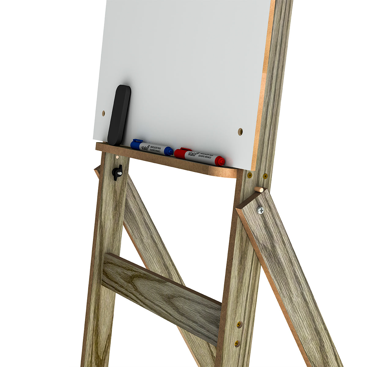 Flip Chart Lousa Quadro Branco Regulável Carvalho Fit