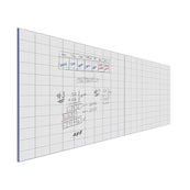 Lousa Quadro Branco Fórmica Modular Quadriculada Moldura de Alumínio Borderless